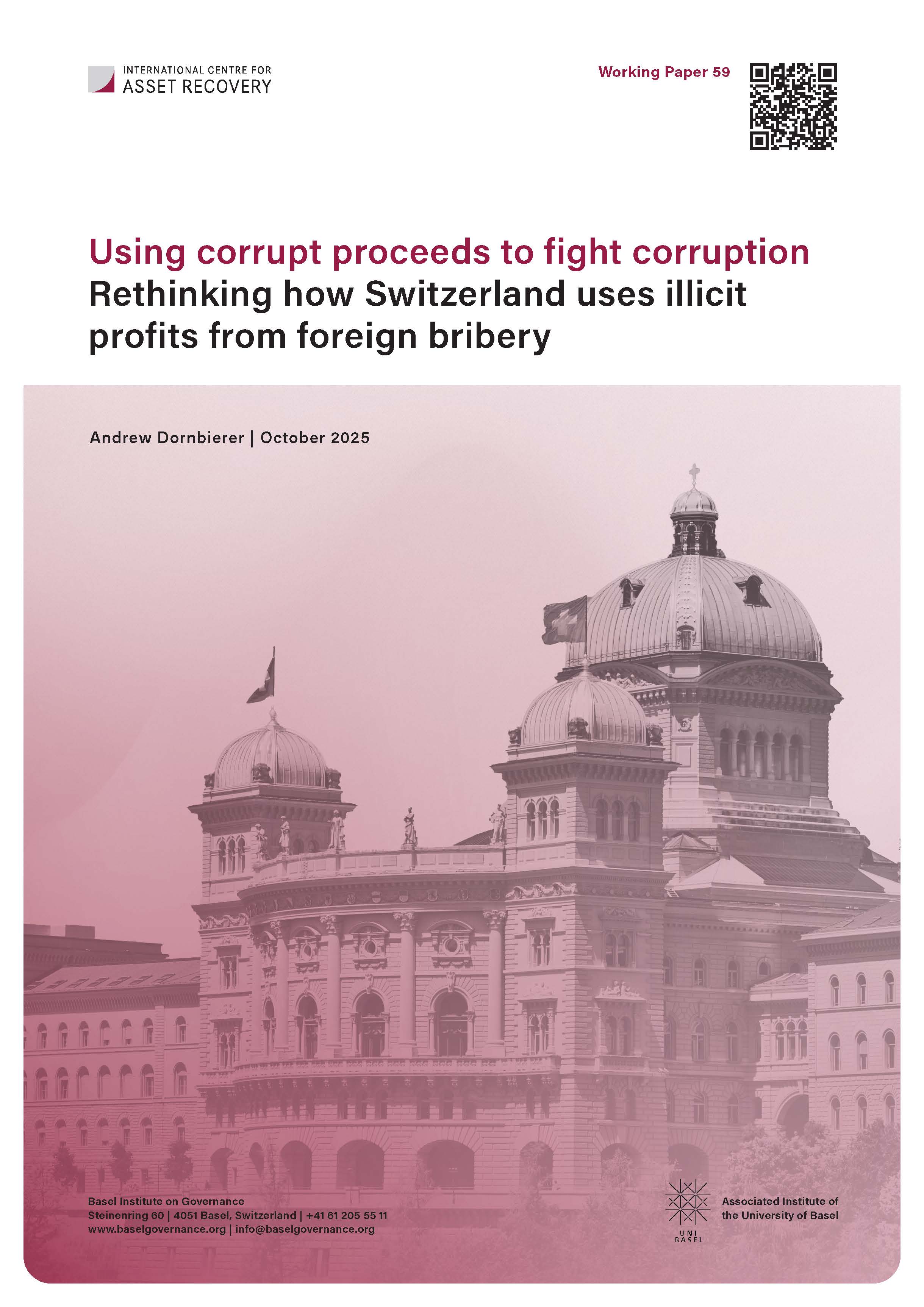 Cover page of Working Paper 59 showing the Swiss Federal Palace in Berne