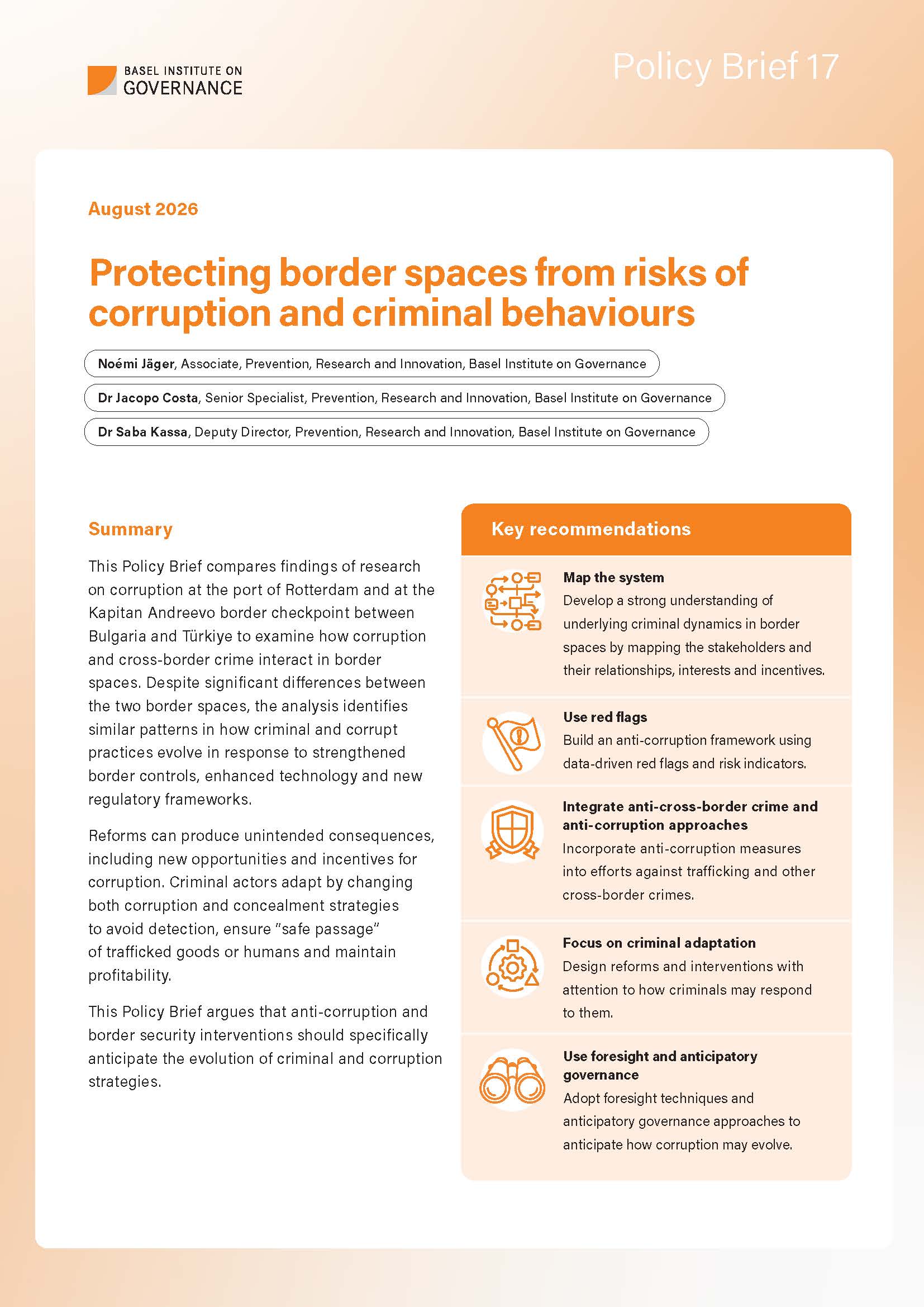 Cover page of Policy Brief 17