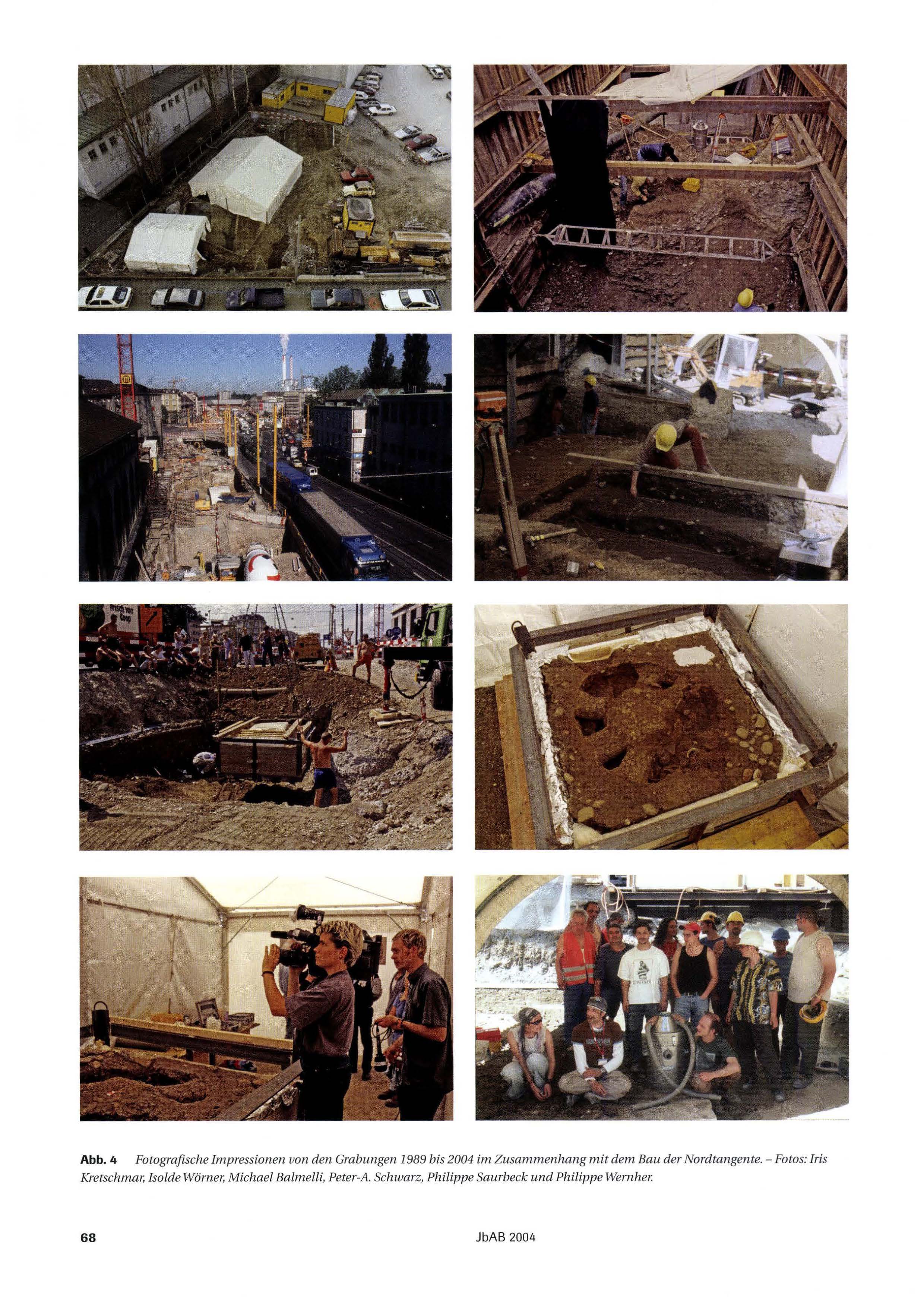 Fotografische Impressionen von den Grabungen 1989 bis 2004 im Zusammenhang mit dem Bau der Nordtangente.