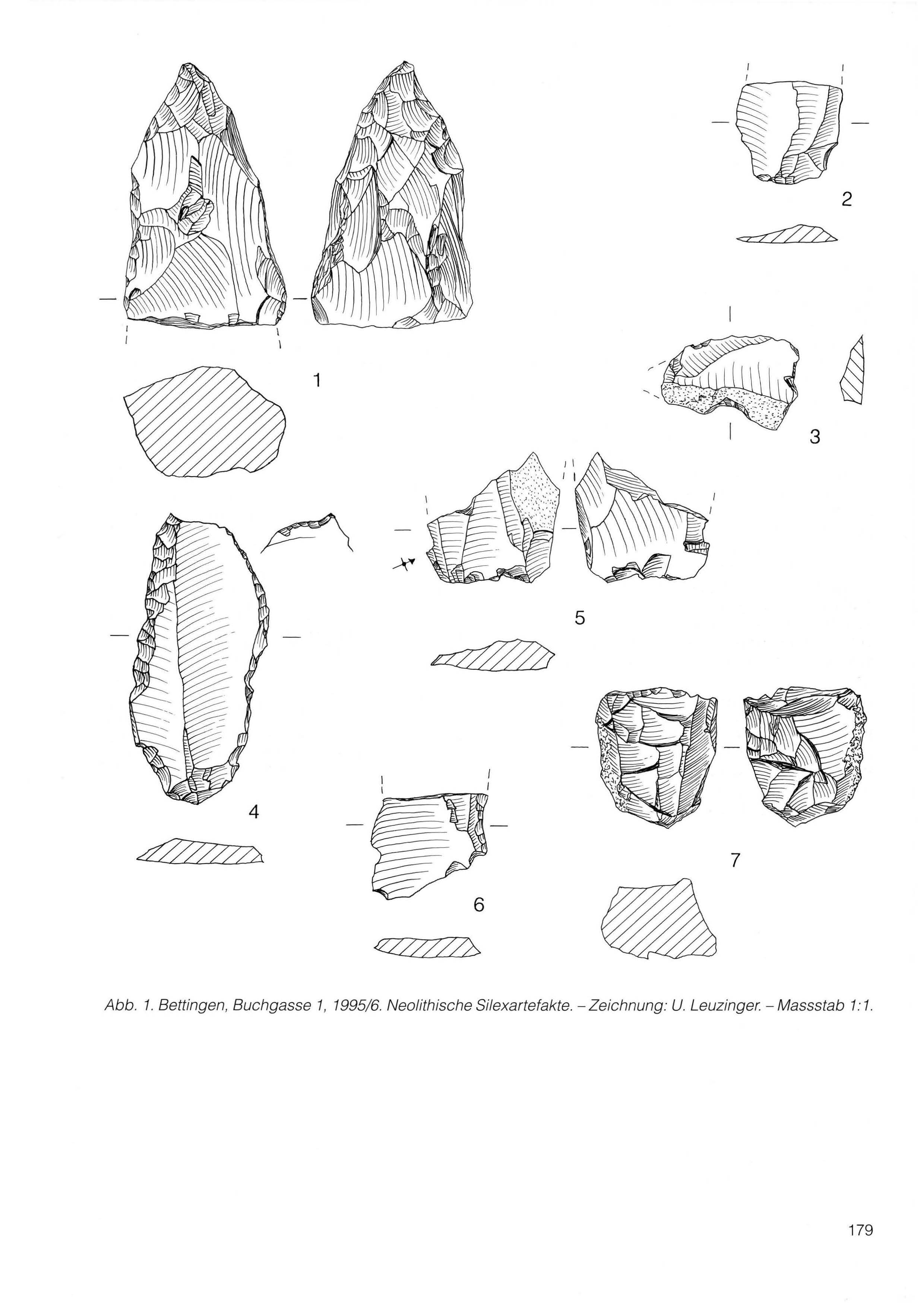 Neolithische Silexartefakte von der Buchgasse 1 in Bettingen