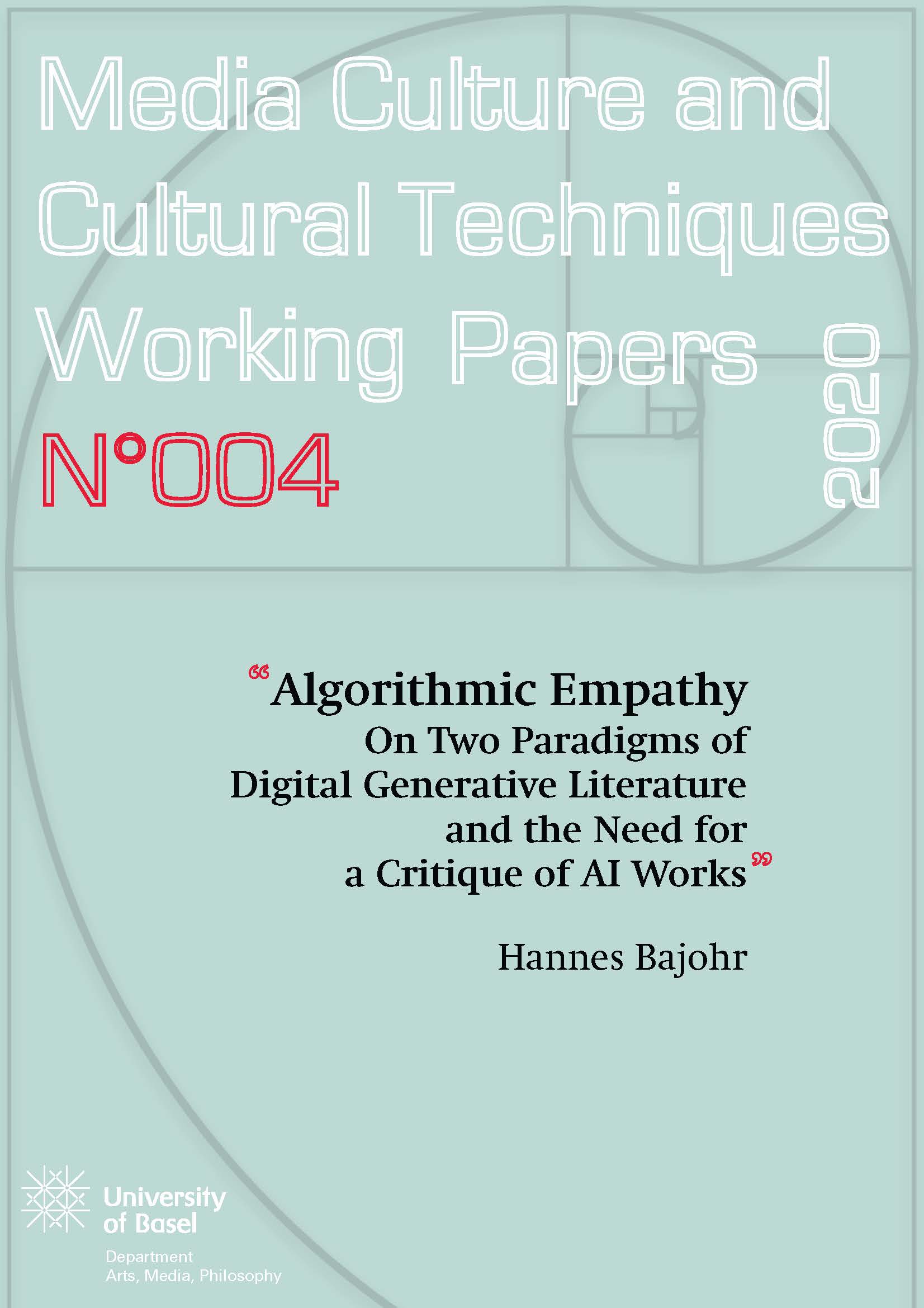 Algorithmic Empathy On Two Paradigms of Digital Generative Literature and the Need for a Critique of AI Works Papers “